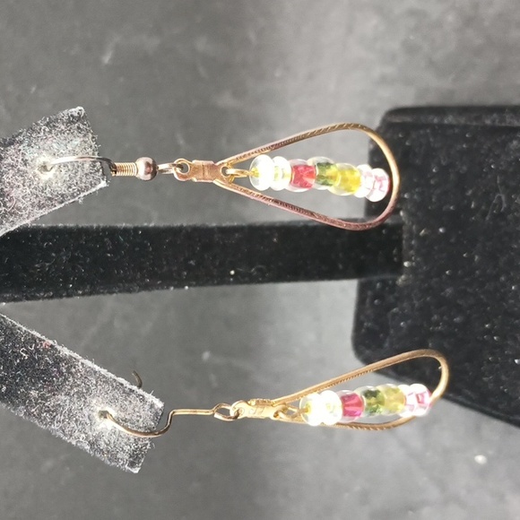 None Jewelry - No Brand Teardrop Shaped Beaded Dangle Earrings